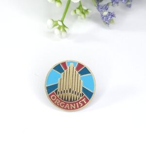Vintage Terra Sancta Organist Label Pin